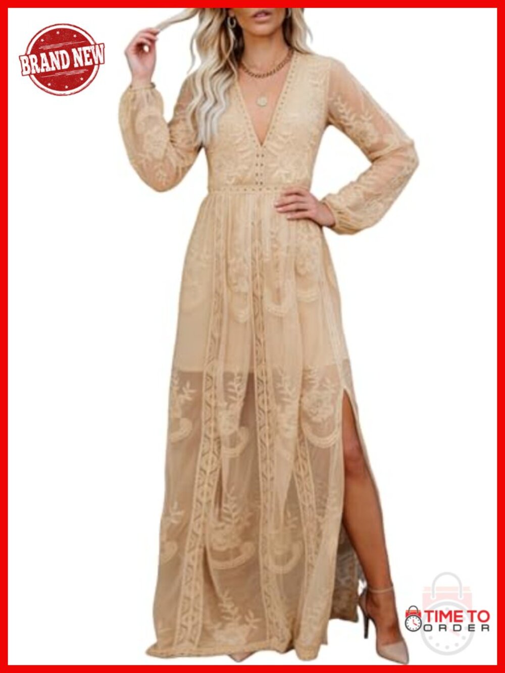 Off Shoulder Lace Maxi Dress Boho Wedding Party Formal